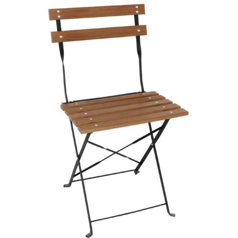 Chaises Bistro Imitation Bois - Lot de 2 - Bolero (1/5)