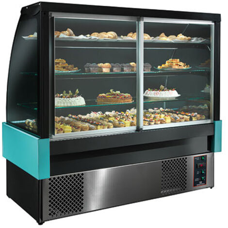 Comptoir Réfrigéré Ventilée Avec 3 Étagères, 2°/+8°C, L 1500 mm - Ral9005 - Mastro (1/2)