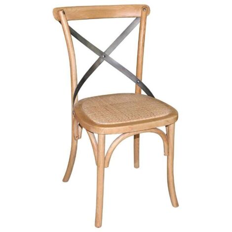 Chaises en Bois Naturel avec Dossier Croisé - Lot de 2 - Bolero (1/5)