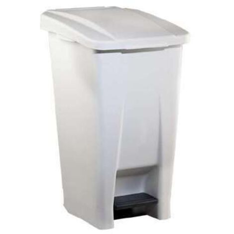 Poubelle Mobile à Pédale en Plastique 60L Blanc - Rossignol Professonnel (1/3)