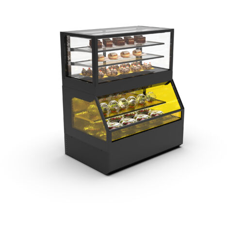 Vitrine Murale Série Integra Combi - Module Supérieur Version Neutre et Module Inférieur en Version Neutre - 3 Etagères - Sayl (1/4)