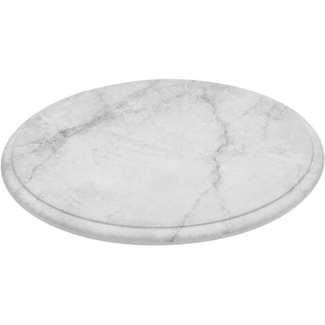 Plateau Rond Blanc en Mélaminé Imitation Marbre Ø 285 mm - L2G (1/2)