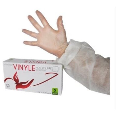 Gant vinyle micro poudre extra large taille 8-9 la boite M - Mediprotec Promosac (1/3)