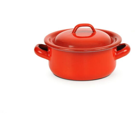 Cocotte avec Couvercle Acier Emaillé Rouge - Pujadas (1/3)