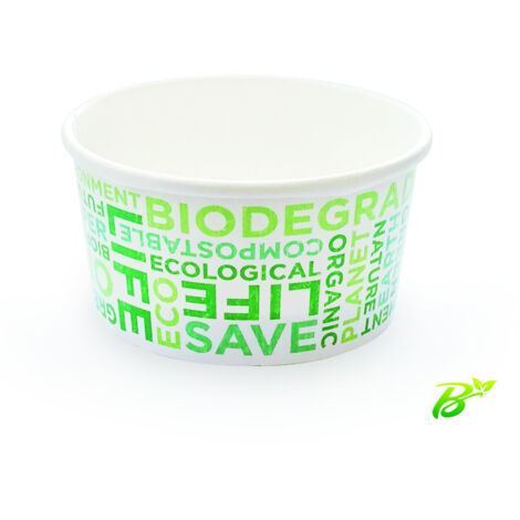 Pot de Glace en Carton Recyclable Texte Bio 390 ml Lot de 1350 - SDG (1/3)