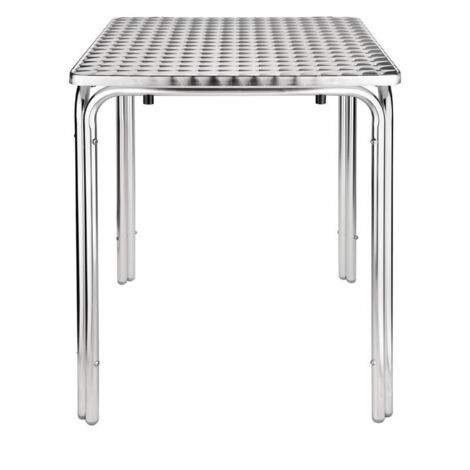 Table bistrot carrée inox aluminium (L)600 mm, empilable (1/4)