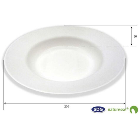 Assiette Creuse Pulpe de Cellulose Elégance 23 cm - SDG - Lot de 500 (1/3)