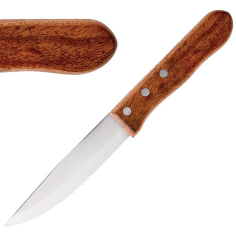 Couteaux à steak manche bois - Lot de 12 pièces - Jumbo (1/4)