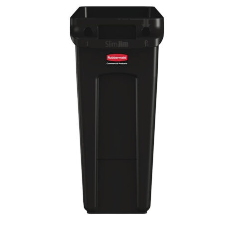 Collecteur de Recyclage Slim Jim Noir 60 L - Rubbermaid (1/2)