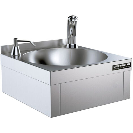 Lave-Mains Mural Inox avec Robinet Électronique + Distributeur Savon - Distform (1/3)