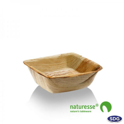 Pot à Sauce Carré en Feuille de Palmier 7x7 cm - SDG - Lot de 600 (1/3)