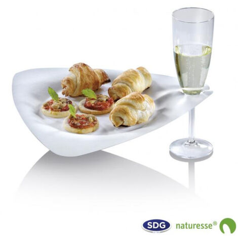 Assiette Triangulaire avec Porte-Verre Finger Food 26,8x25,7 cm - Lot de 200 - SDG