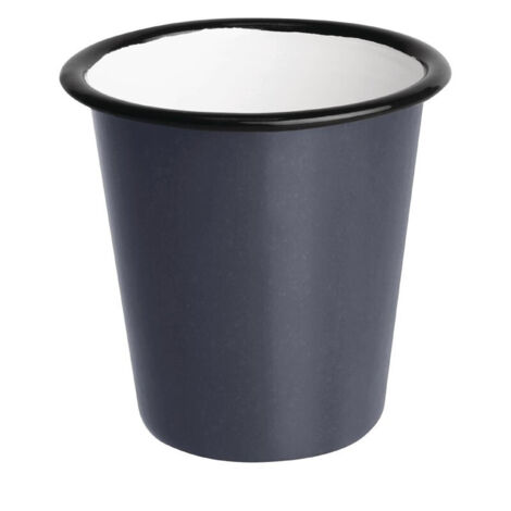 Gobelet en Acier Emaillé Gris et Noir 310 ml - Lot de 6 - Olympia (1/5)