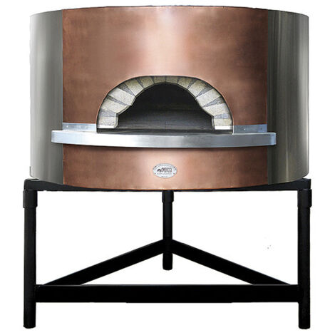 Four à Pizza à Bois avec Façade en Cuivre, Sole ø 1100 mm, Différentes Capacité de Pizzas - Virtus