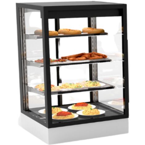 Vitrine Chaude 4 faces Série Sahara Integra base 60 - Accès Frontal avec Option GRAB&GO et Arrière - 3 Etagères - Sayl (1/2)