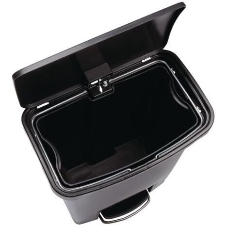 Poubelle à pédale frontale Rubbermaid Slim Jim noire 90L (1/5)