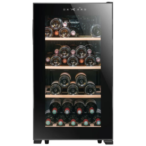Cave à vin de service 52 bouteilles – Dimensions 51.5x60x88.3 cm – Froid brassé – Éclairage LED – Compatible Vinotag® – La Sommeliere - LS52BLACK