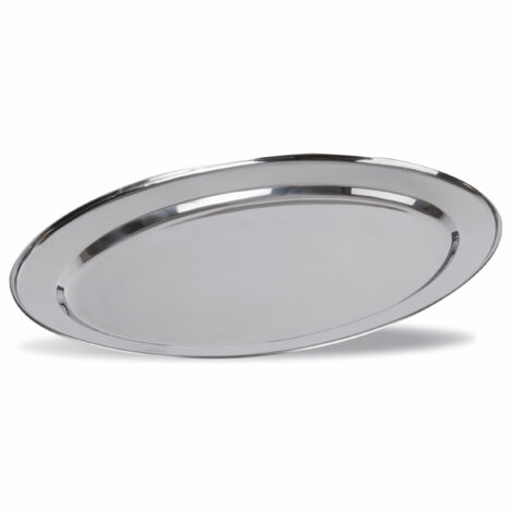 Grand Plateau De Service Ovale En Inox Signé Air France – Royal, Made In France, Super état