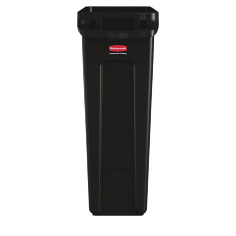 Collecteur de Recyclage Slim Jim Noir 87 L - Rubbermaid (1/3)