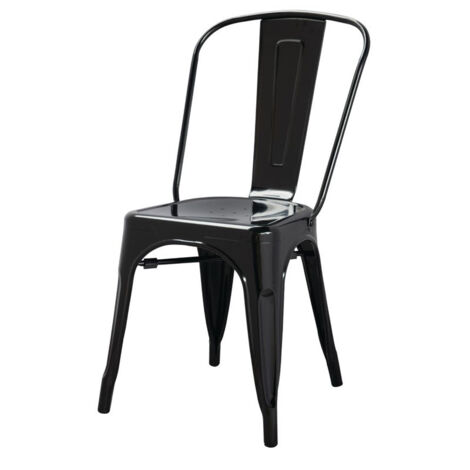 Chaises Bistro en Acier Noir - Lot de 4 - Bolero (1/5)
