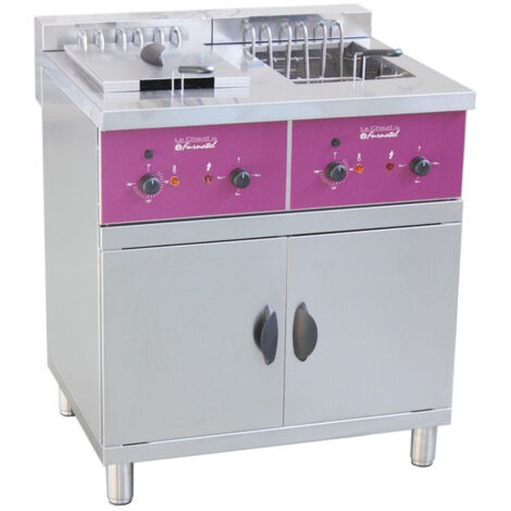 Friteuse électrique professionnelle sur coffre - 2 x 16 litres - 2 x 4000/8000/12000 W - Furnotel