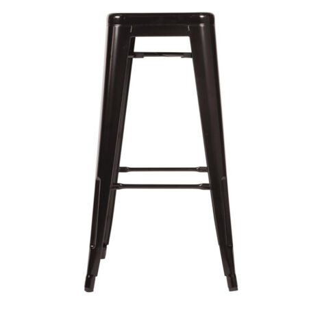 Tabourets Hauts en Acier Galvanisé Noirs - Lot de 4 - Bolero Bistro (1/5)