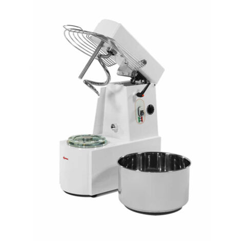 Pétrin Professionnel à Spirale Tête Relevable et Cuve Extractible - 21L - Triphasé 400V 2 Vitesses - Resto Italia (1/2)
