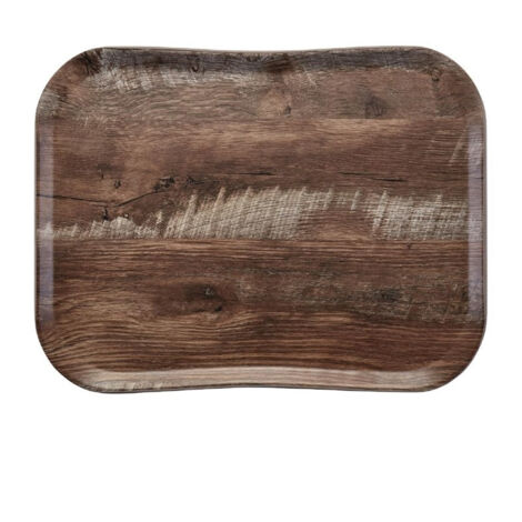 Plateau Polyester Century Aspect Naturel Bois Chêne Foncé - 360x460mm - Cambro (1/2)