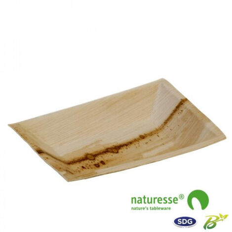 Plat Rectangulaire Feuille de Palmier 12x17 cm - SDG - Lot de 200 (1/3)