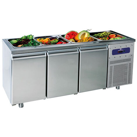 Saladette Avec 3 Portes GN 1/1, 5X GN 1/1 H 150 mm, -2°/+8°C - Mastro (1/2)