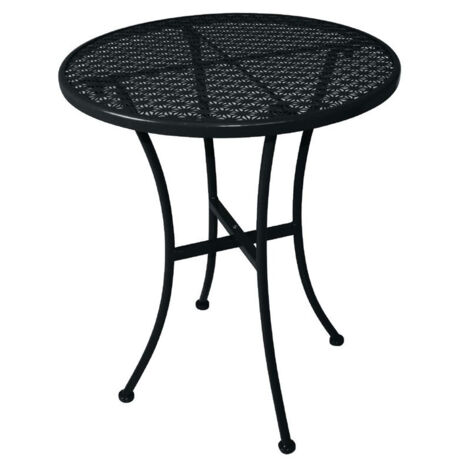 Table Bistro Ronde Noire en Acier Ajouré 600 mm - Bolero (1/5)