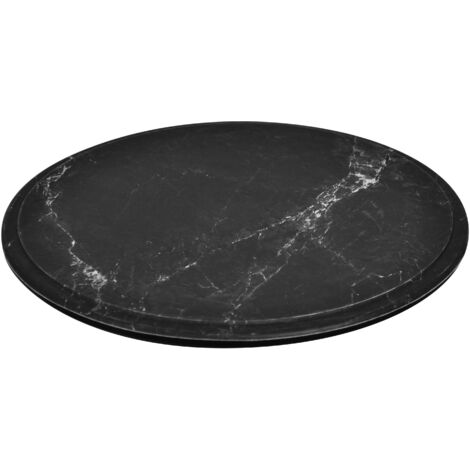 Plateau Rond en Mélaminé Imitation Marbre Ø 285 mm - Noir - L2G (1/2)
