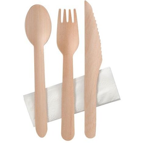 Kit Couverts Bois 4 Eléments Colis de 250 - Matfer