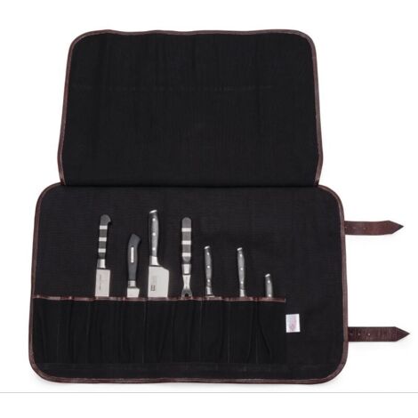 Trousse à couteaux professionnelle en toile noire - 9 emplacements - Boldric (1/3)