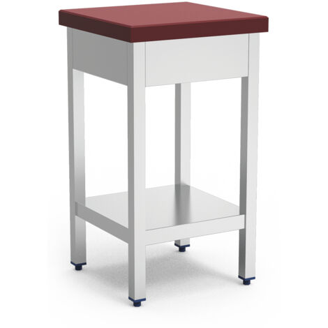 Billot de Boucher Professionnel Absorption Améliorée en Inox et Polyethylène Rouge - Fricosmos (1/4)