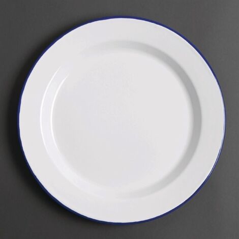 Assiette Plate Acier Émaillé - 300 mm - Lot de 6 - Olympia (1/5)