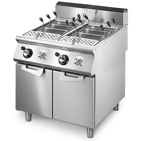 Cuiseur à Pâtes Électrique, 2 Bacs GN 1/1, Capacité 2x40 Litres, Résistances Fixes - Virtus