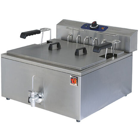 Friteuse Professionnelle Électrique de Table pour Pâtisserie avec Robinet de Vidange, 25 Litres - Mastro