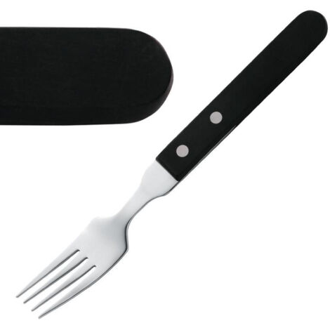 Fourchette à Steak pour Restaurant Manche Noir 196 mm Lot de 12 Amefa (1/4)