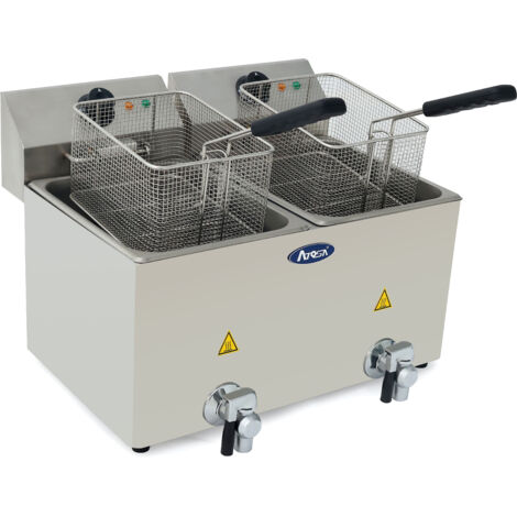 Friteuse Professionnelle à Poser en Inox avec Vidange 2 x 8 L - H 395 à 430 mm - Atosa (1/5)