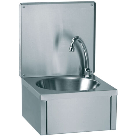 Lave Mains Inox Mural avec Dosseret et Distributeur Savon (1/4)