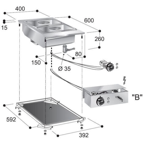 Bain-Marie Encastrable Electrique GN 1/1 - Série 600 - Combisteel