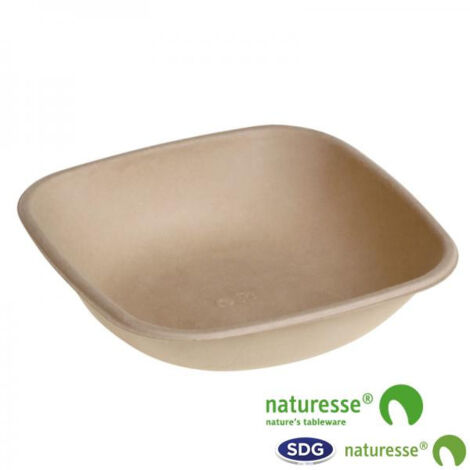Bol Carré Pulpe de Cellulose Nature 500 à 750 ml - SDG - Lot de 500 (1/4)