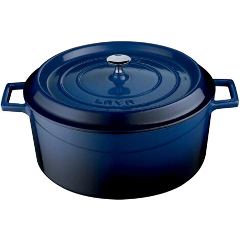 Cocotte Poêle à Frire LAVA en Fonte Bleu - Ø 28 ou 32 cm - Combisteel (1/3)