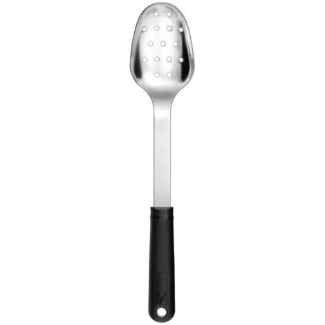 Cuillère ajourée inox et polypropylène Stop-Glisse Deglon - 320mm (1/2)