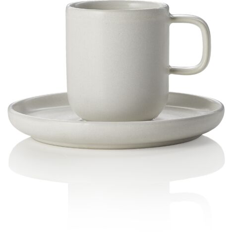 Lot De 6 Tasses Avec Soucoupes Omada - Couleur Argenté - Neuf Sous Emballage