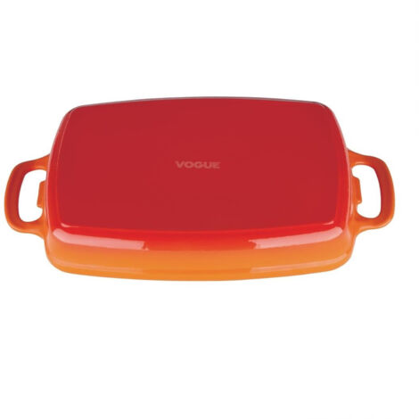 Plat en fonte rectangulaire 2.8 L orange - Vogue (1/4)