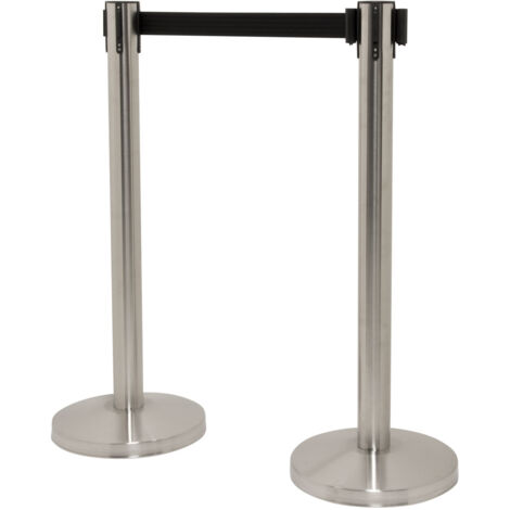 Lot de 2 poteaux d'accueil Budget avec corde rétractable