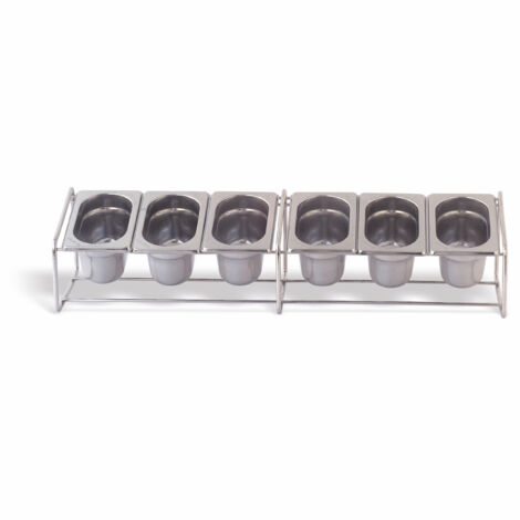 Set Support Inox et 6 Bacs GN 1/9 - H 100 mm - Pujadas (1/2)