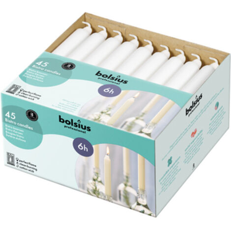 Bougie de table blanche Bolsius 45 pièces (1/2)